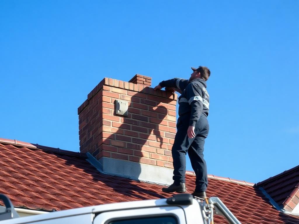Ballarat Chimney Pros team inspecting a brick chimney